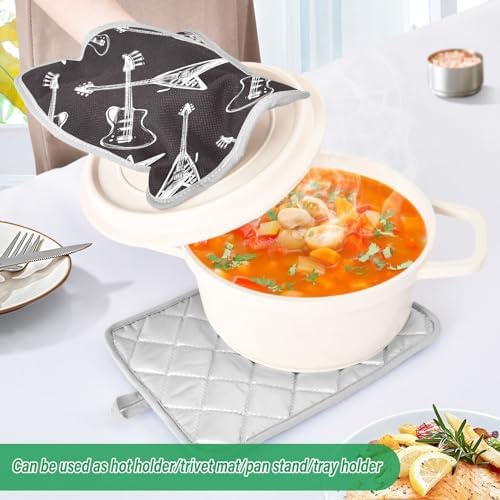 Potholder Rock and Roll Electric Rock Guitars Pot Holder Set of 2