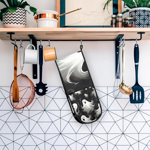 Gublec Ghosts Halloween Oven Mitts 354 x 75 Heat Resistant