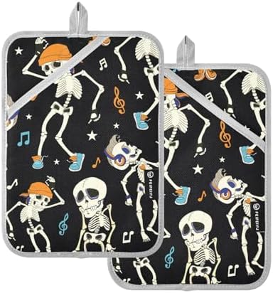 OURVII Halloween Potholders with Pockets 2 Pack