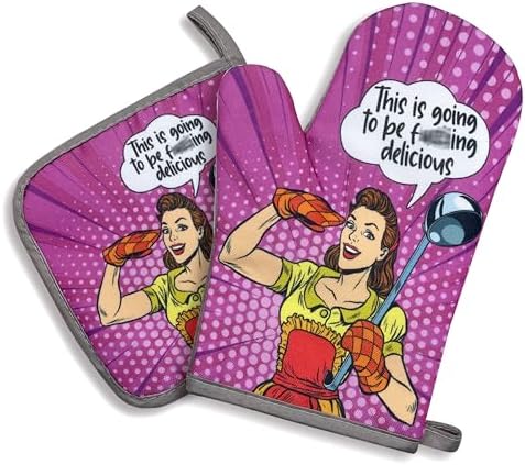 Two Funny Oven Mitts and Pot Holders Fxxxing Delicious ganizing for Mom