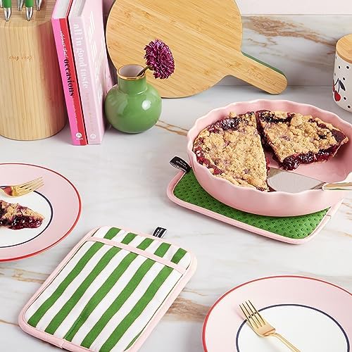 KATE SPADE NEW YORK Botanical Stripe Cotton Pot Holder Set