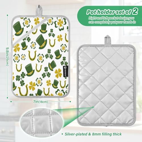 St Patricks Heat-Resistant Oven Mitt Set of 2