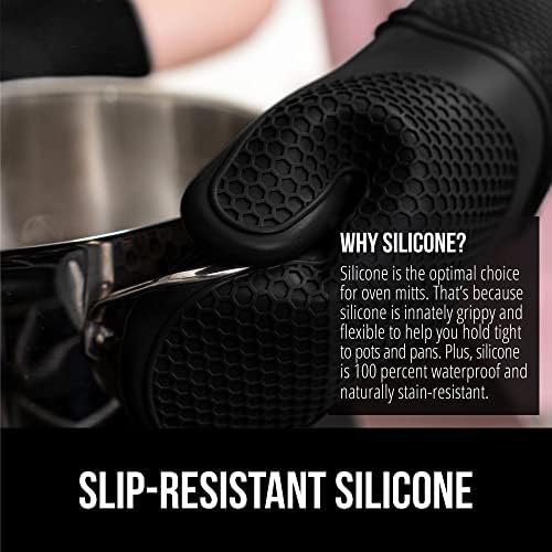 Heat-Resistant Silicone Oven Mitt Set