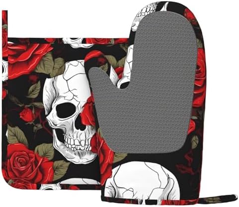 Halloween Spooky Oven Mitts Pot Holders Set