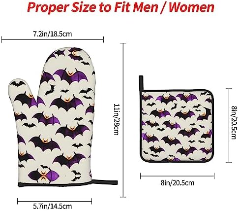 Halloween Flying Bat Oven Mitts And Pot Holders