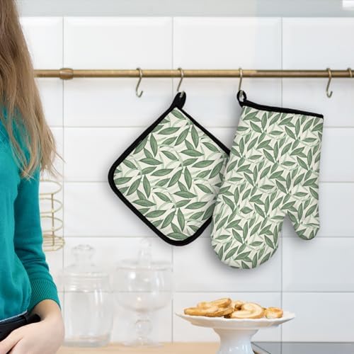 Safe Heat-Resistant Summer Plant Oven Mitts Potholders Set