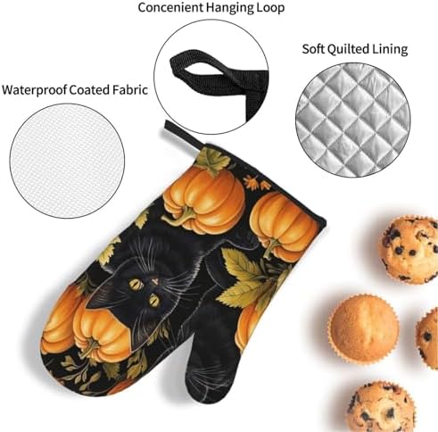 Halloween Treat Safe Oven Mitts Pot Holders for Baking BBQ
