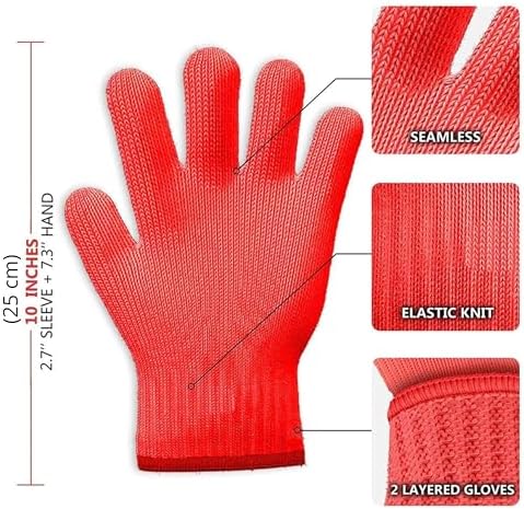 Double Set Heat-Resistant Oven Mitts for Safe Cooking