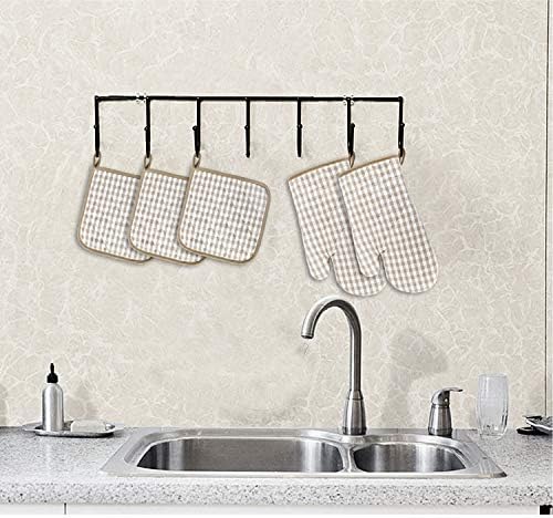 Jennice House 5pc Heat Resistant Cotton Oven Mitts and Pot Holders Set