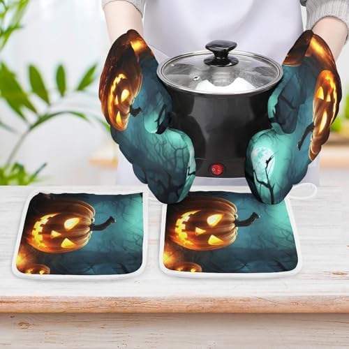 Heavy Duty Oven Mitts Pot Covers Set for Kitchen Use