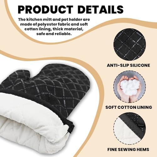 steward Cat Oven Mitt Set with Humor Make Baking Fun