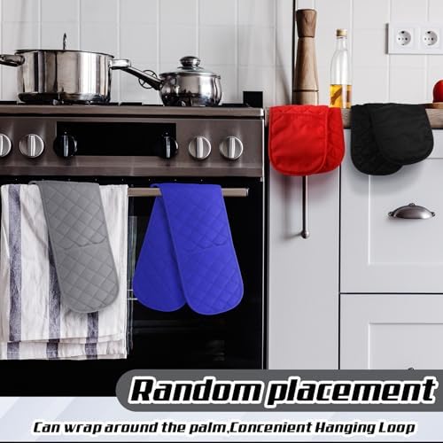 TecUnite 4-Piece Heat-Resistant Oven Mitt Set Durable Kitchen Essentials