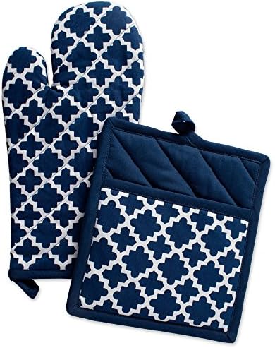 DII Lattice Potholder Oven Mitt Set