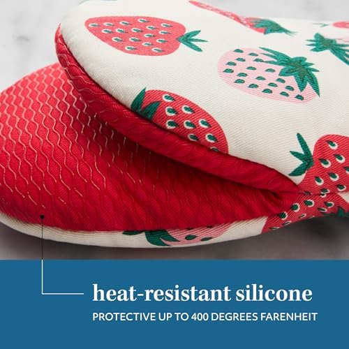 Quirky Strawberry Oven Mitts Set