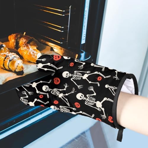 Halloween Funny Skull Oven Mitt Pot Holder Set
