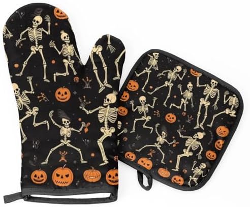 Trick or Treat Halloween Oven Mitts Potholders Set of 2