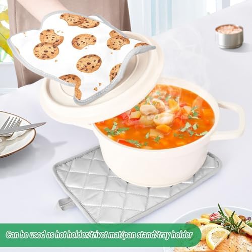 Kcldeci Cookie Pattern 2Pack Pot Holder Set - Durable Heat-Resistant Kitchen Pots Pans