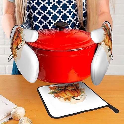 3-Pack Heat Resistant Oven Mitts Non-Slip Potholders for Kitchen Use