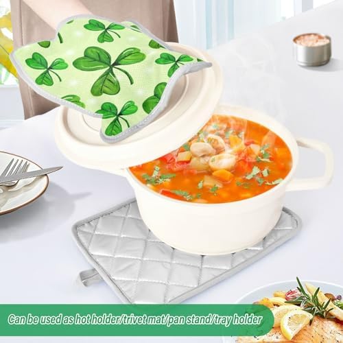 Kcldeci Watercolour Shamrock Pattern Pot Holders