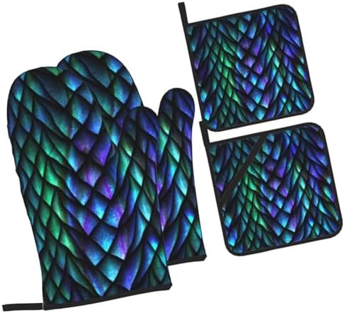 WAWOWA Oven Mitts and Potholders Set of 4