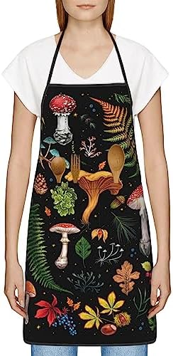 Mushroom Oven Mitts and Apron Set 5Pcs Heat Resistant