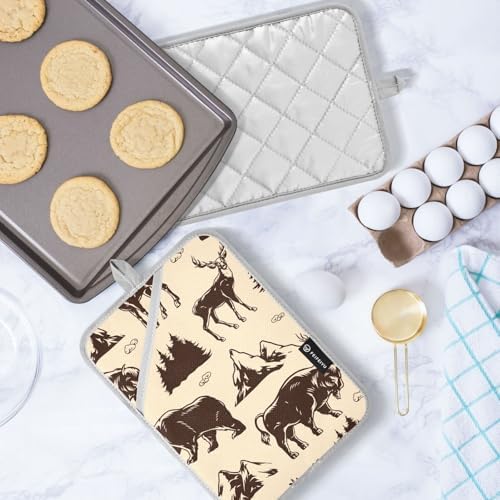 Potholder Set for Cooking Baking Heat-Resistant with Animal Designs