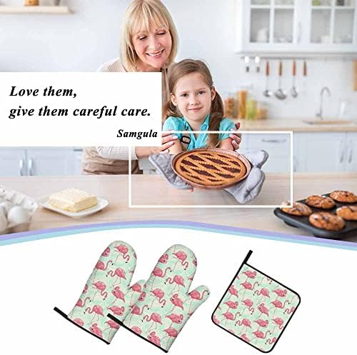 Tropical Heat Resistant Oven Mitt Set