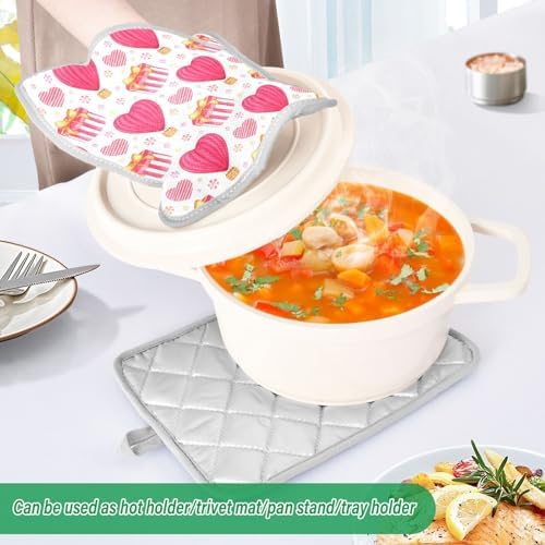 Kcldeci Pink Red Hot Air Balloon 2-Pack Potholders Heat Resistant Oven Mitts