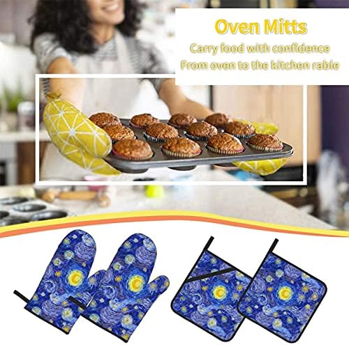 Safe Oven Mitt Set - Non-Slip Heat-Resistant for BBQ and Cooking