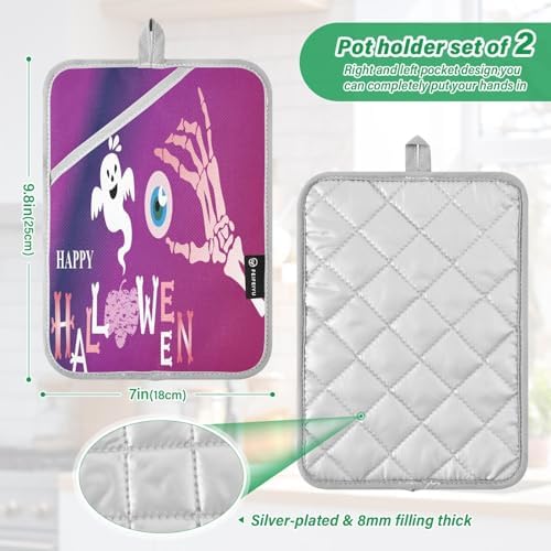 Halloween Ghost Kitchen Potholders Set