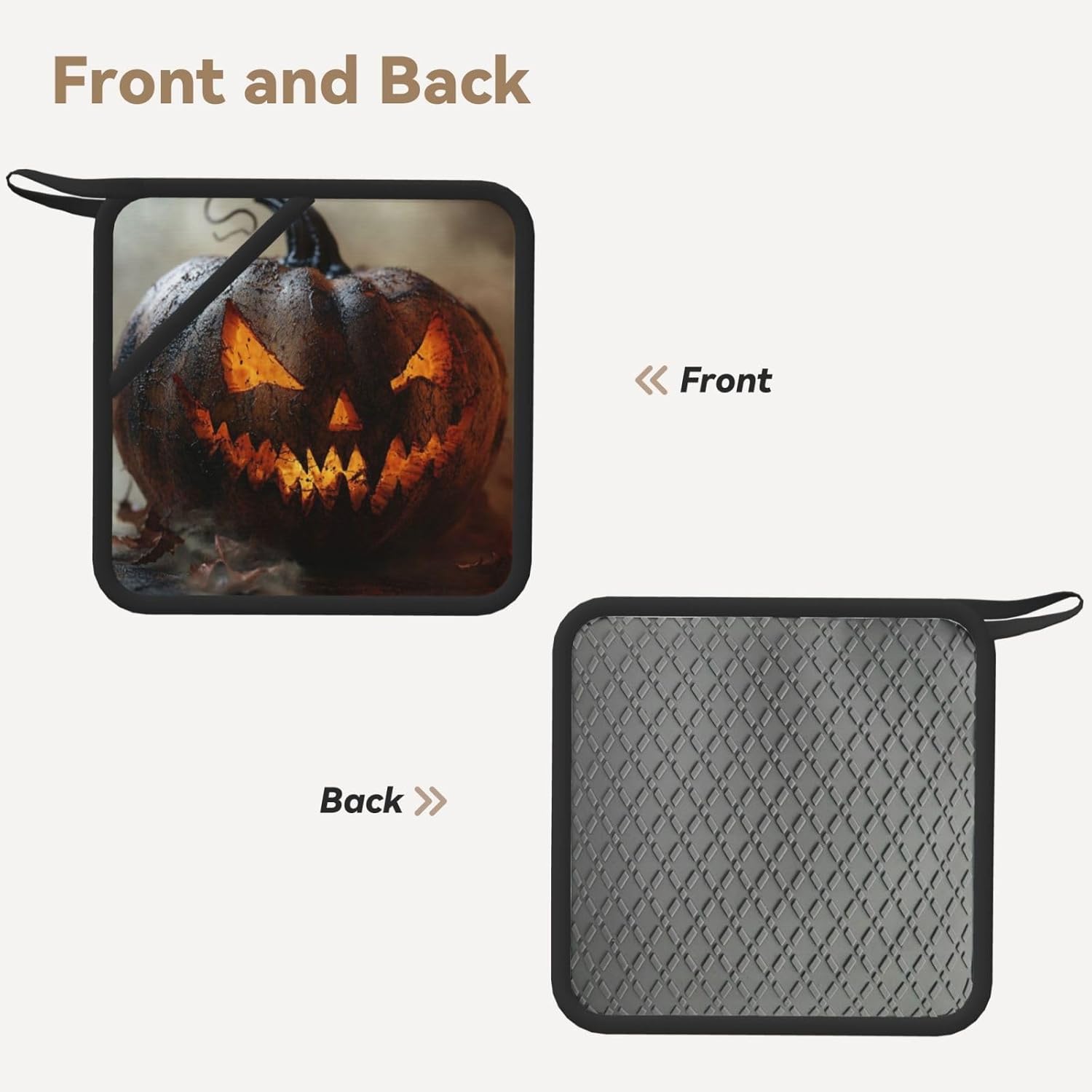 Ruzoap - Set of 2 Silicone Anti-Hot Pads in Halloween Pumpkin Shape