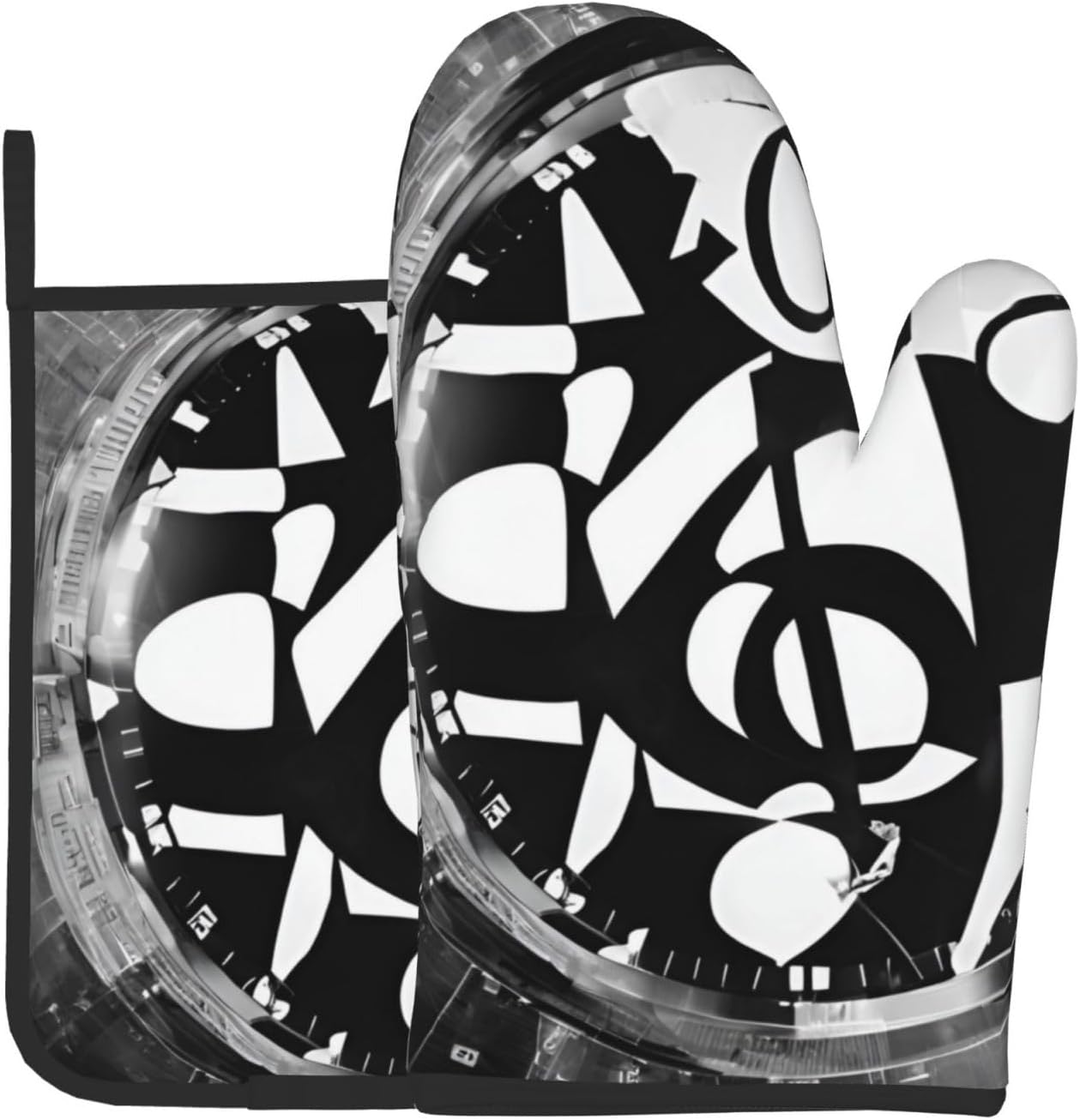 Musical Theme Oven Mitt Pot Holder Set