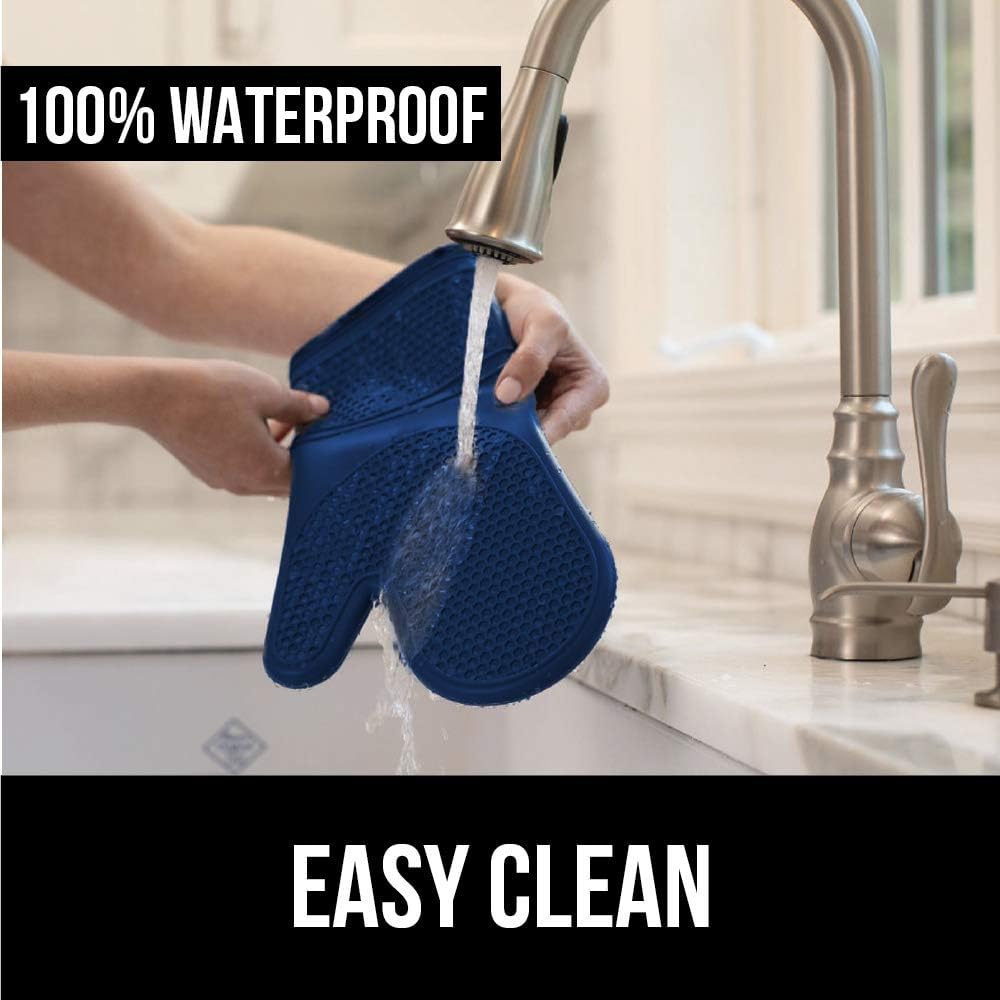 GORILLA GRIP BPA-Free Soft Silicone Oven Mitts 125 Blue