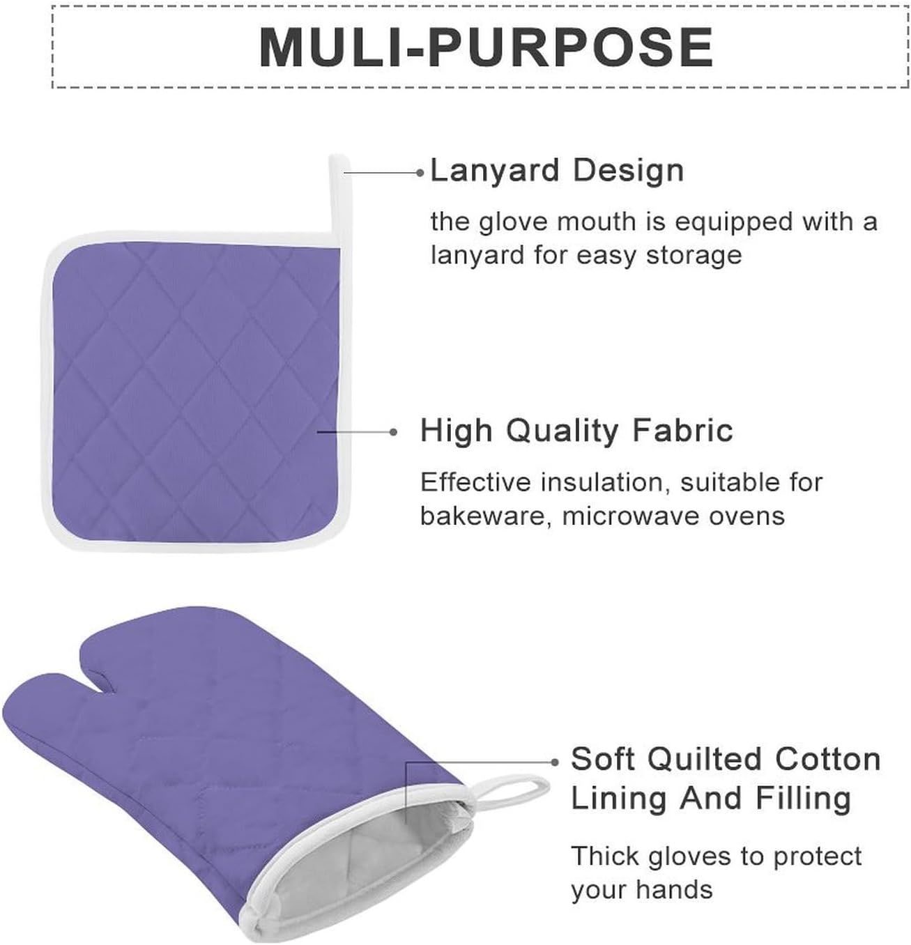 Curdesi 4PCS Oven Mitts Pot Holders Set