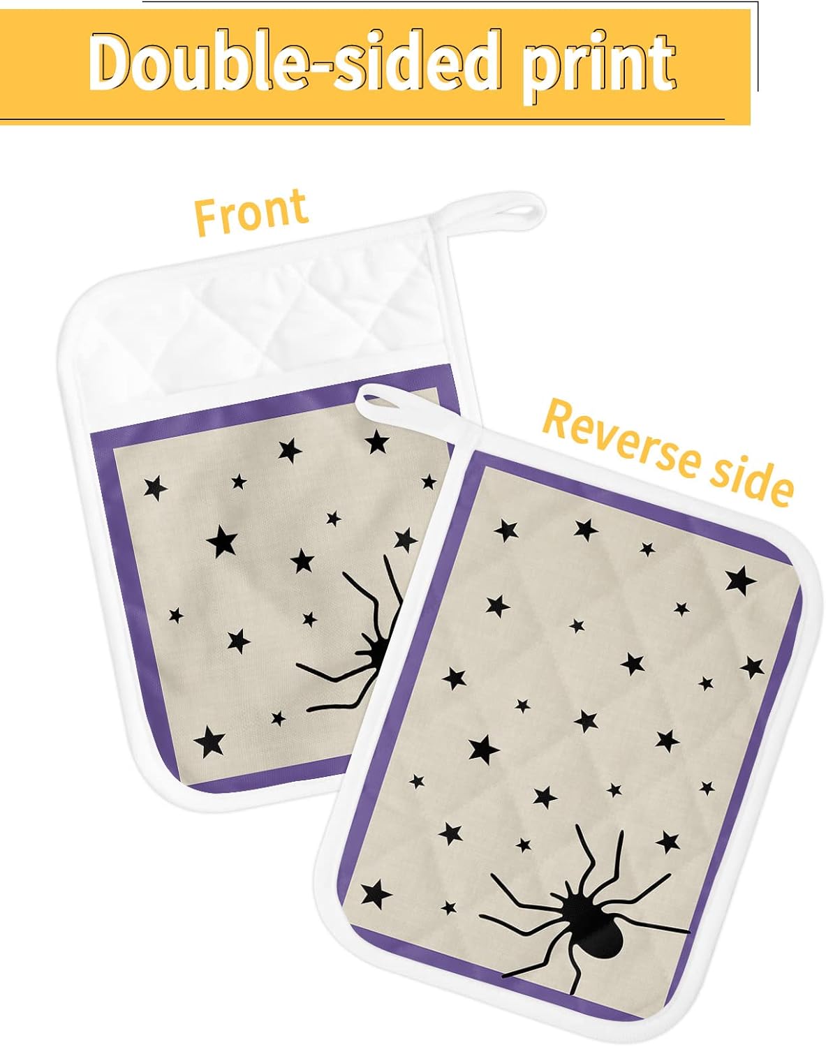 Halloween Creepy Creepy Bat pot holders set of 5
