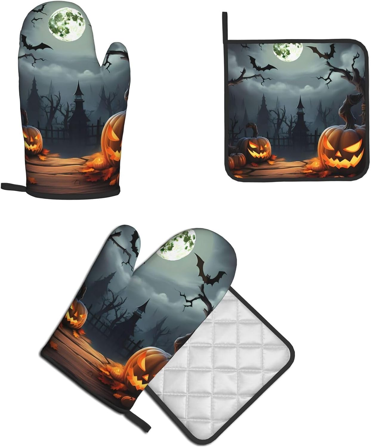 Oven Mitt Pot Holder Set for Baking Grilling