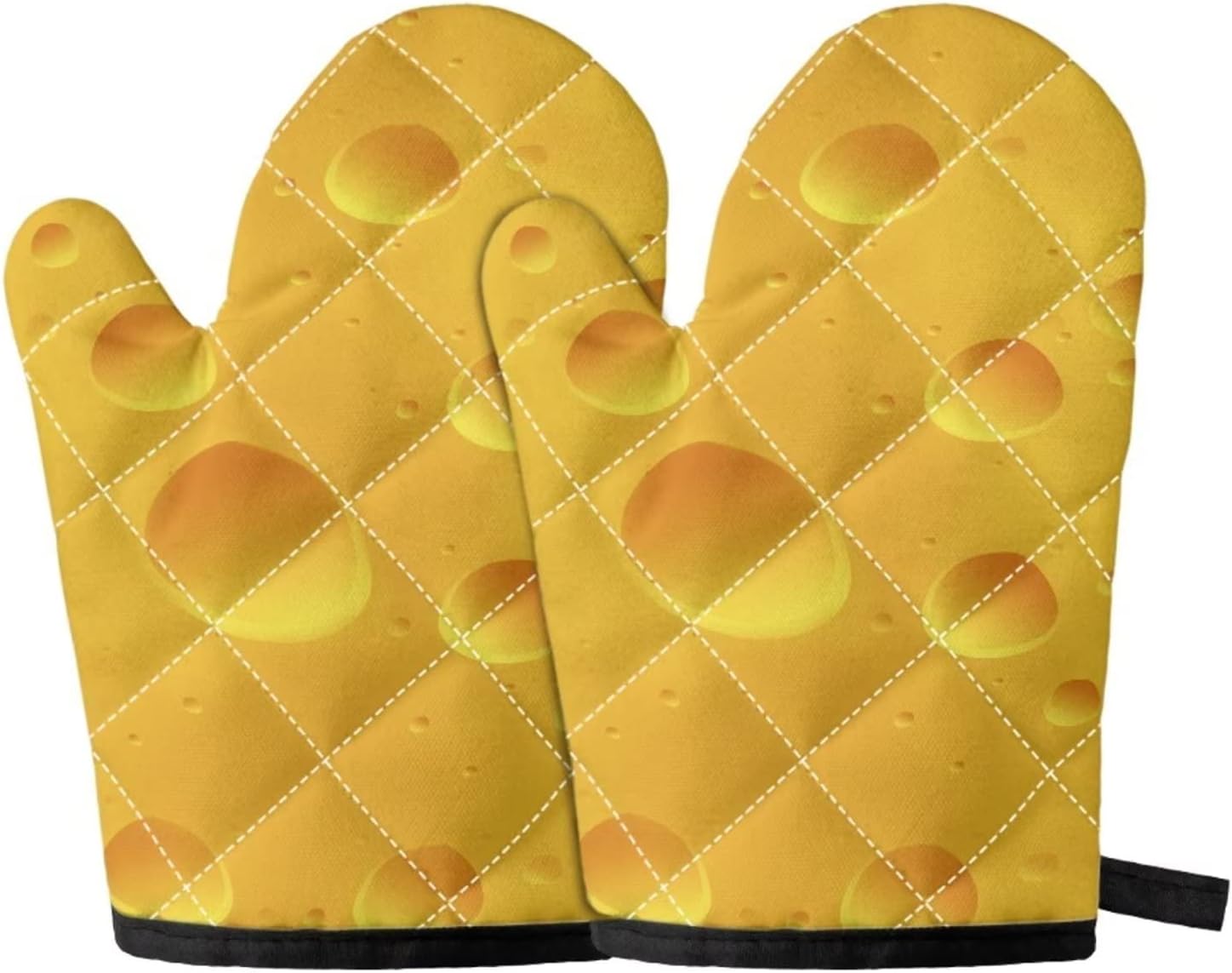 Yellow Cheese Design 2-Pack Oven Mitts