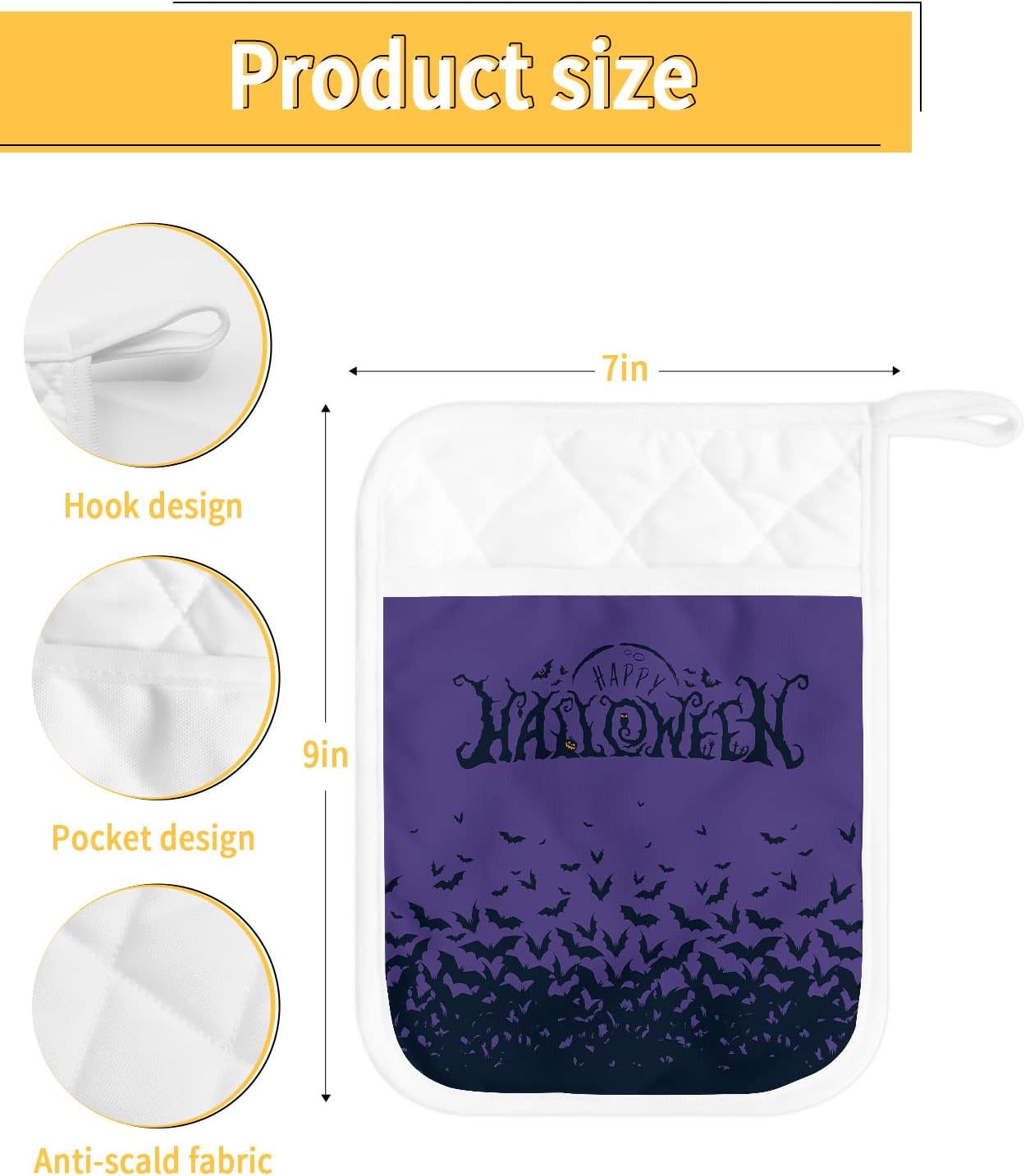 Hilarious Halloween Pot Holder Set with Spooky Design