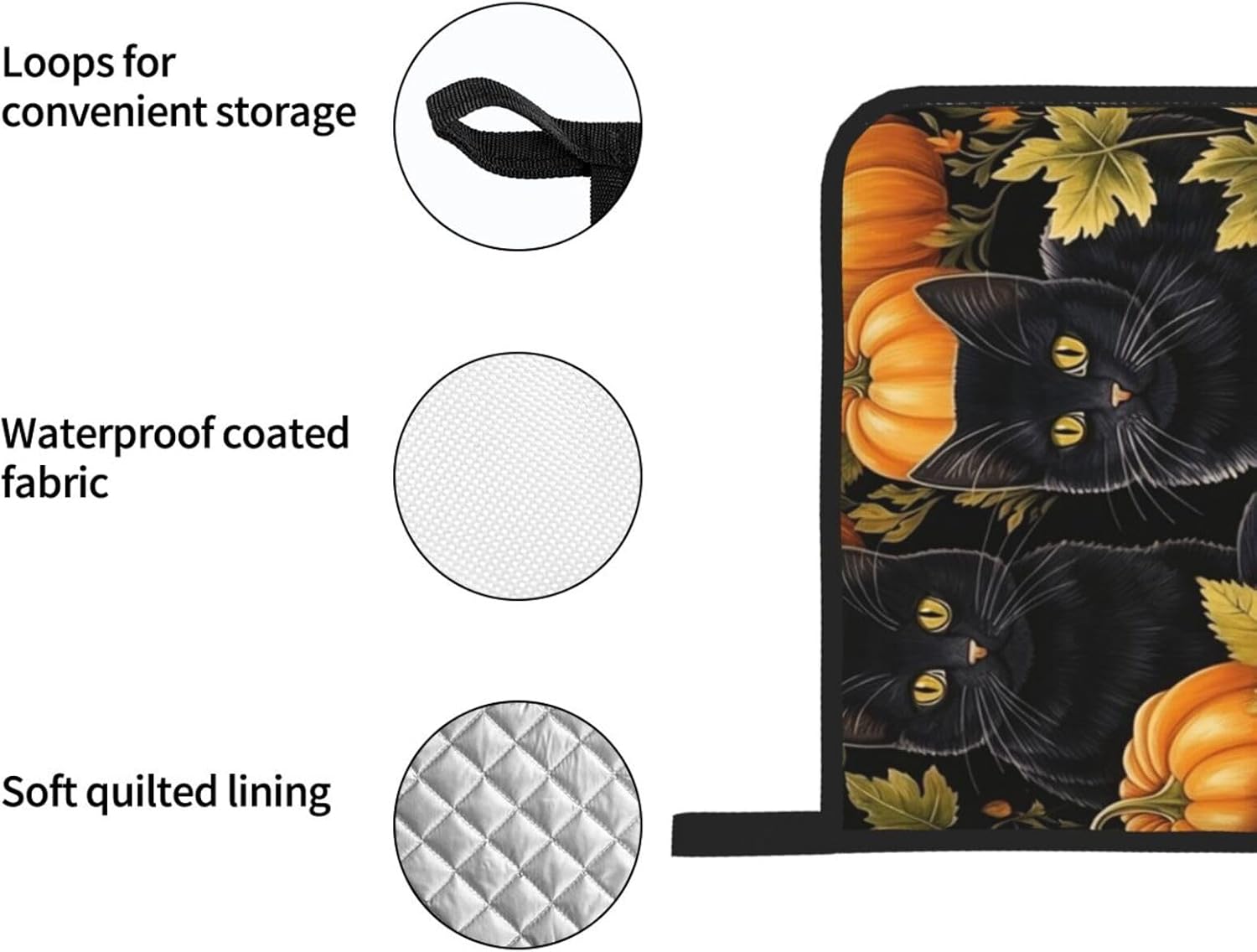 Halloween Treat Safe Oven Mitts Pot Holders for Baking BBQ