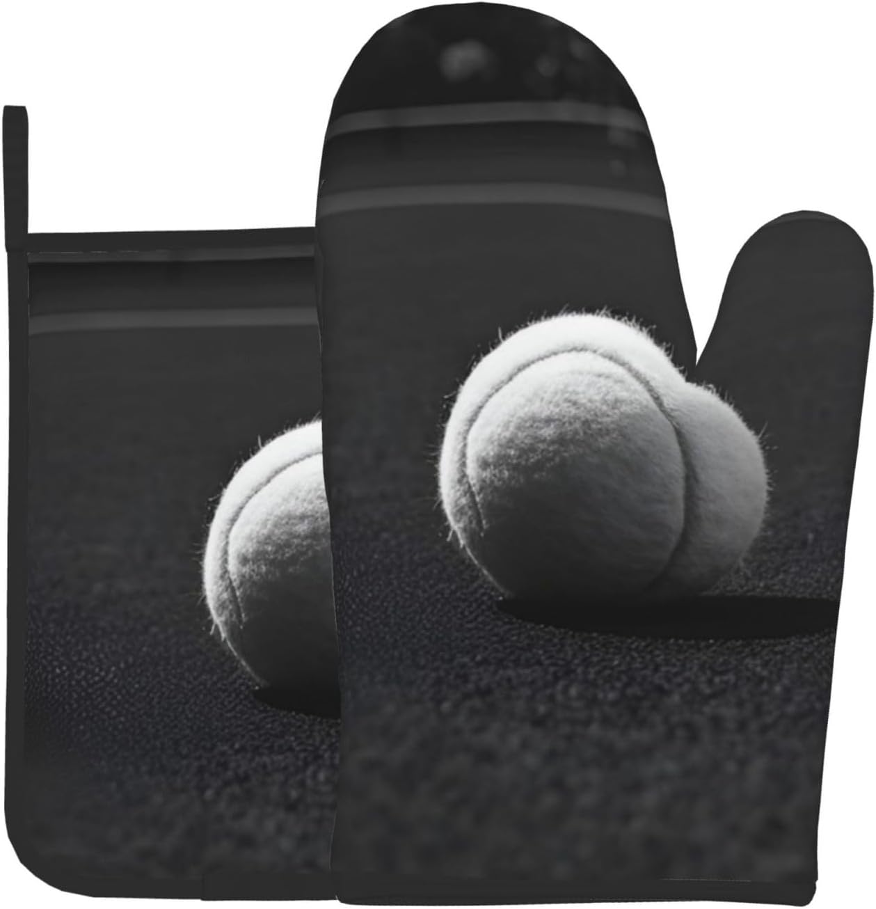 Baseball Print Oven Mitts Set