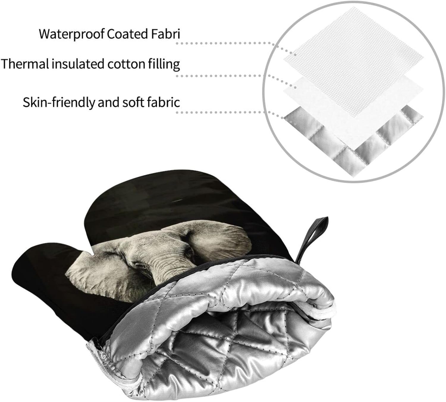 Oven Mitts Pot Holders Set Heat Resistant 4-Piece