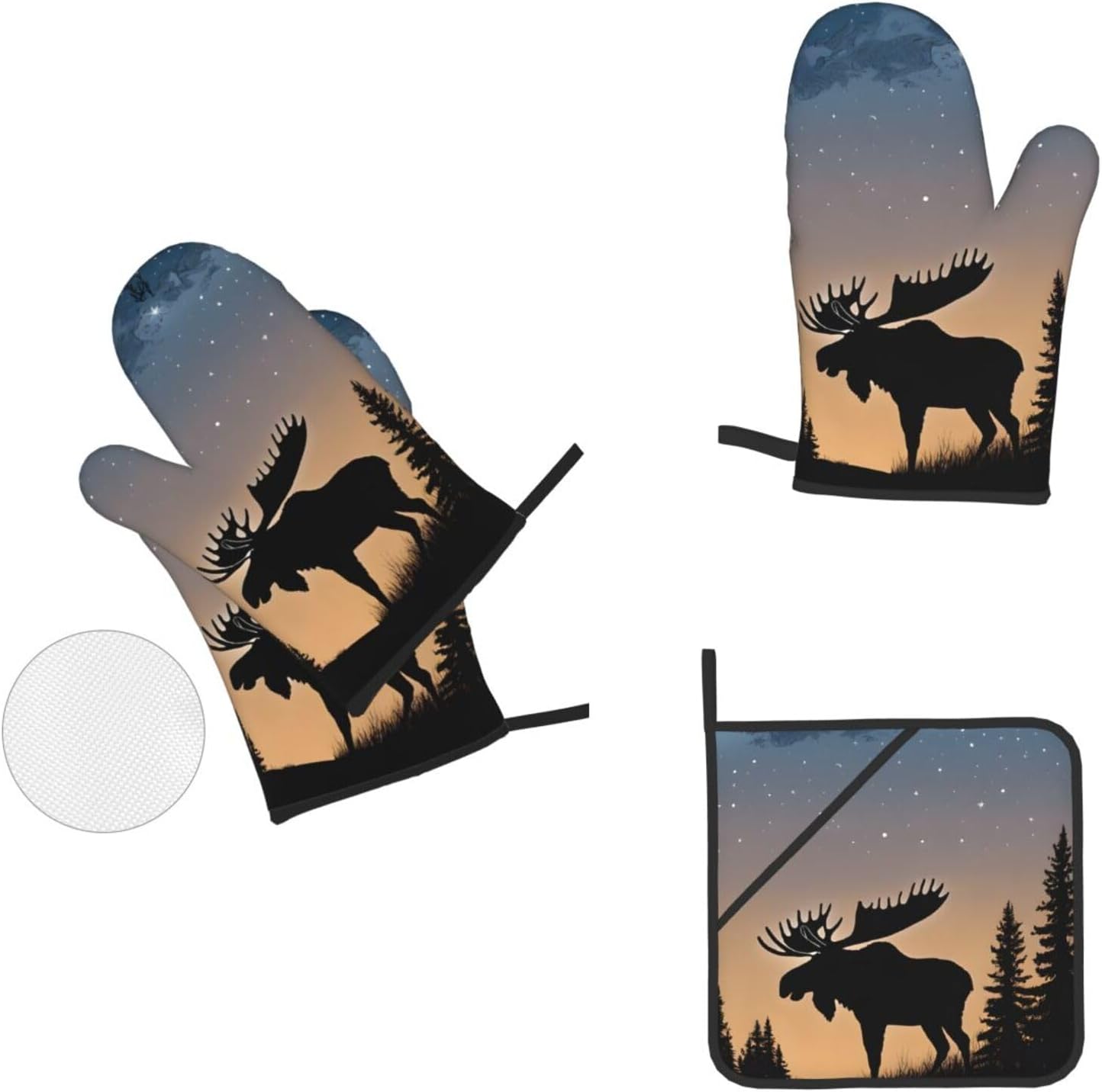 ZHANLEI 4-Piece Oven Mitts Pot Holders Set