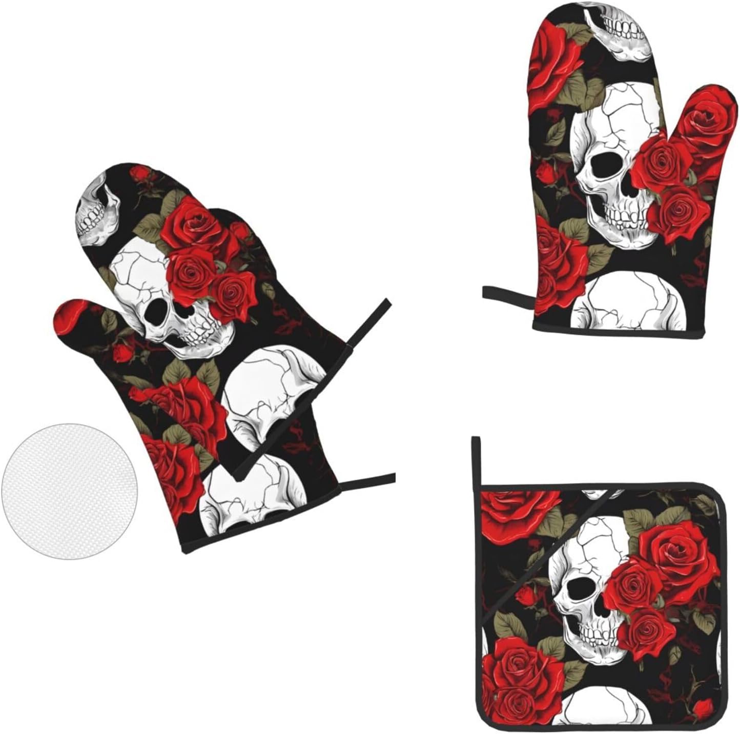 Heat Resistant Halloween Oven Mitts Set of 4 - Perfect for Cooking Baking