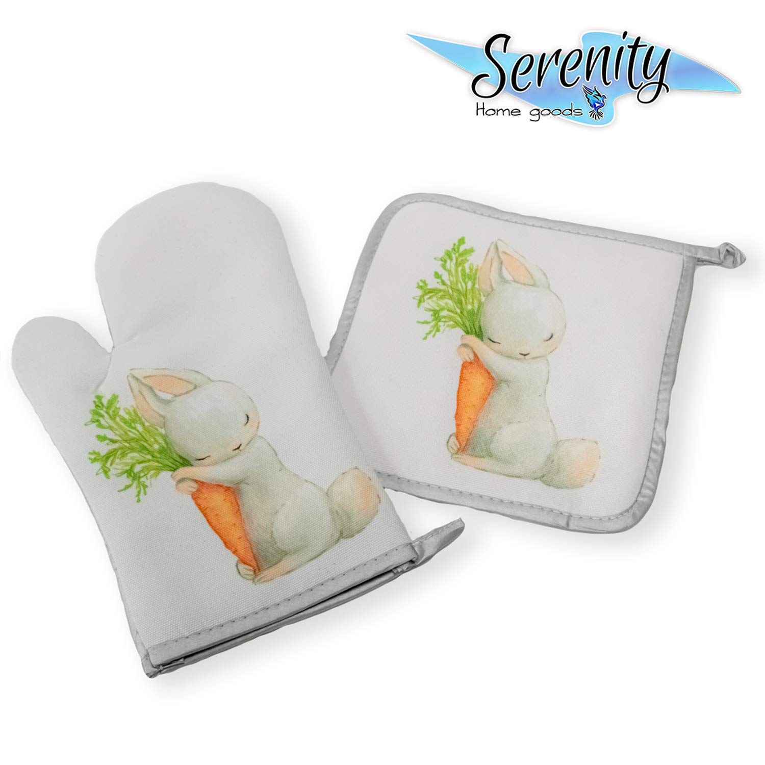 Easter Bunnys Touch Retro-Chic Kitchen Potholders for Gifting