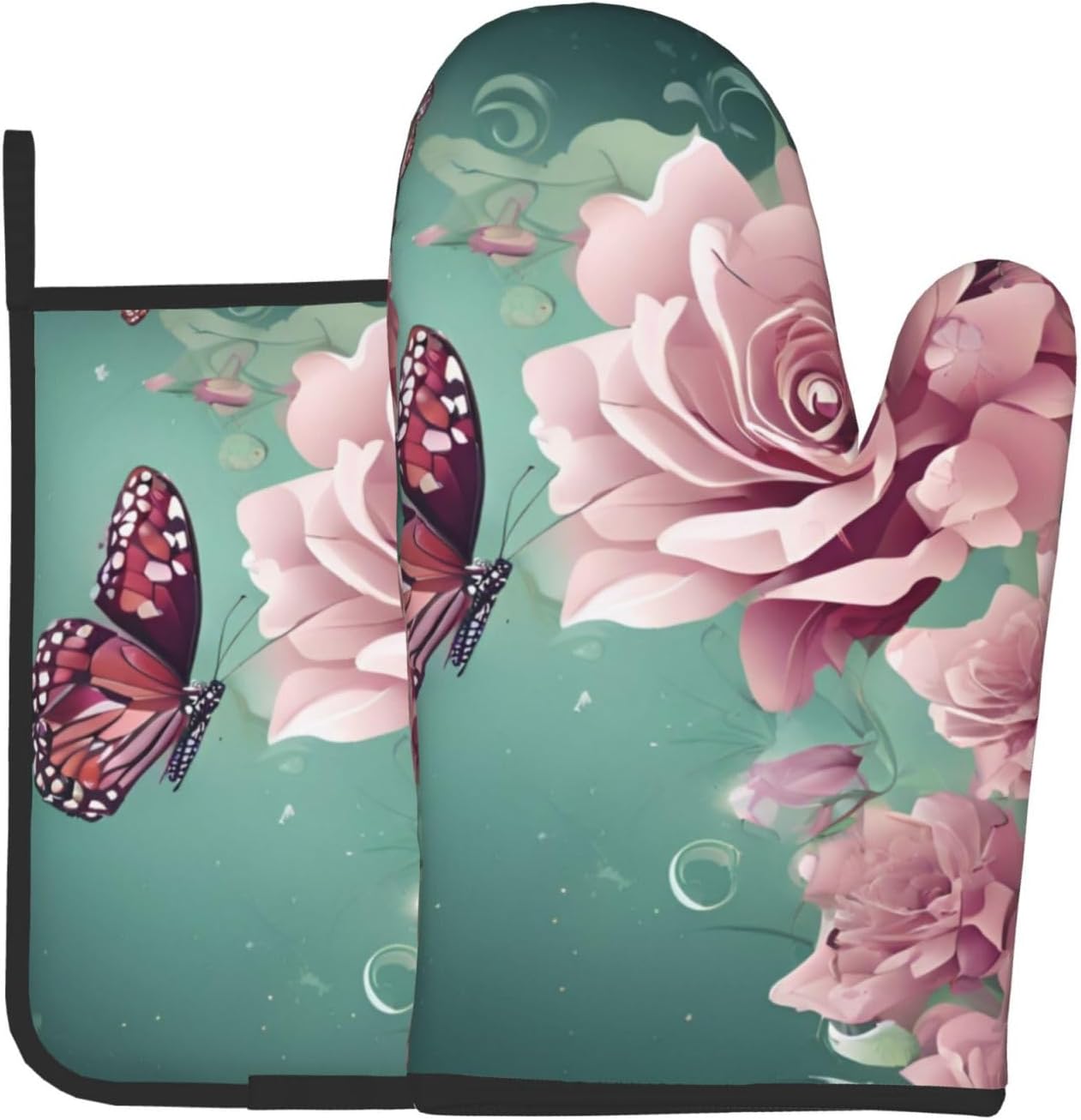 Floral Delight Oven Mitts Set