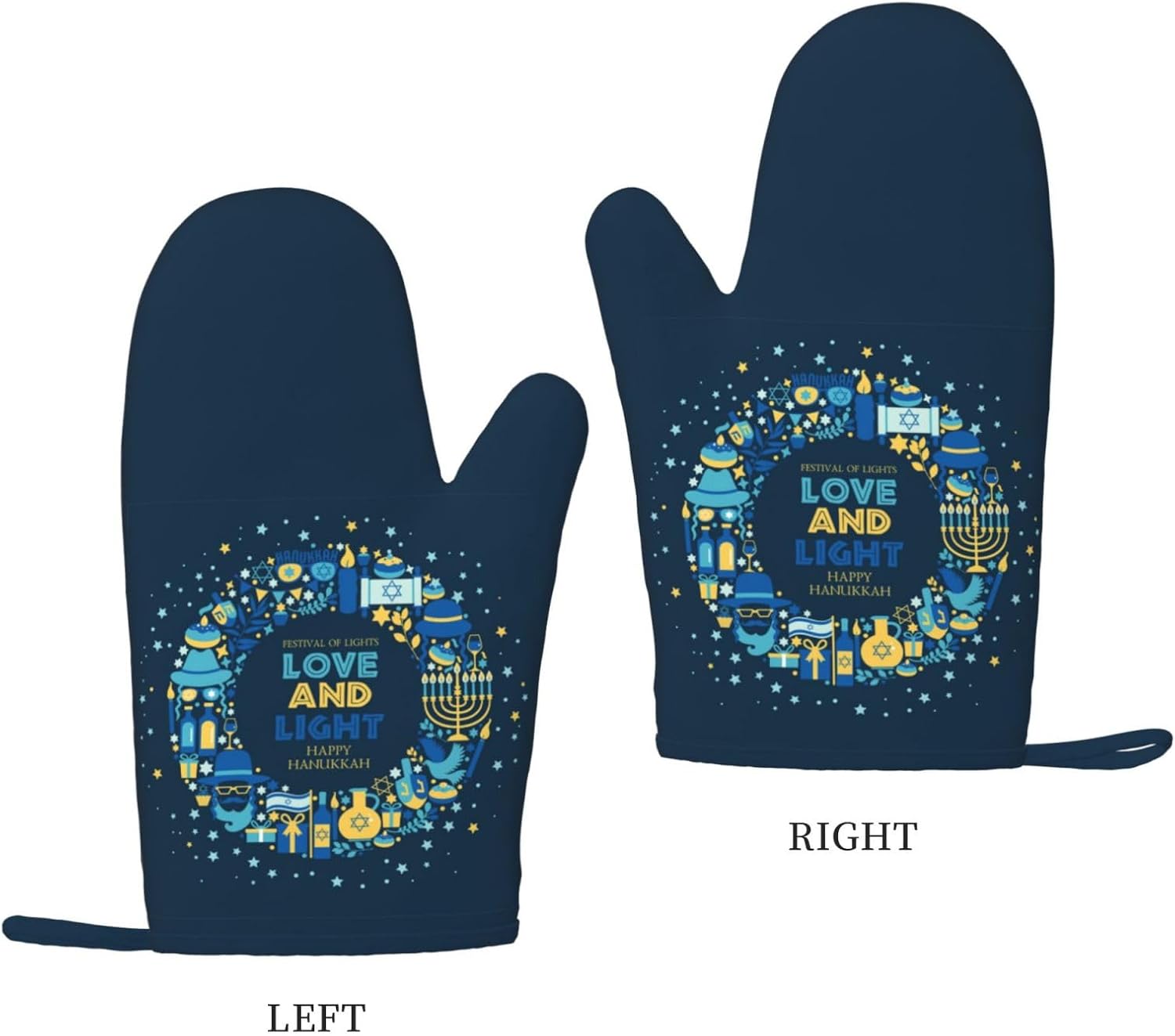 Charming Hanukkah Oven Gloves