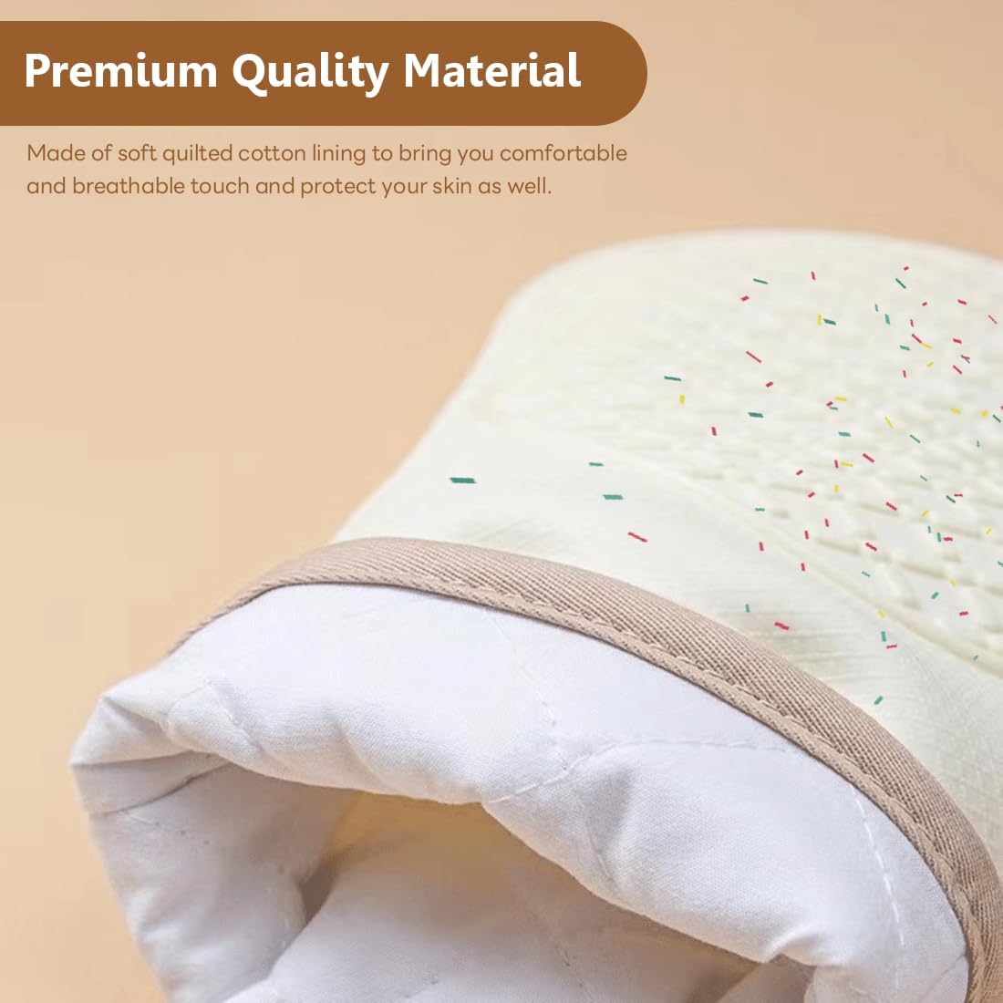 FORATER Heat-Resistant Silicone Oven Mitts 11 Waterproof Durable Cooking Gloves White