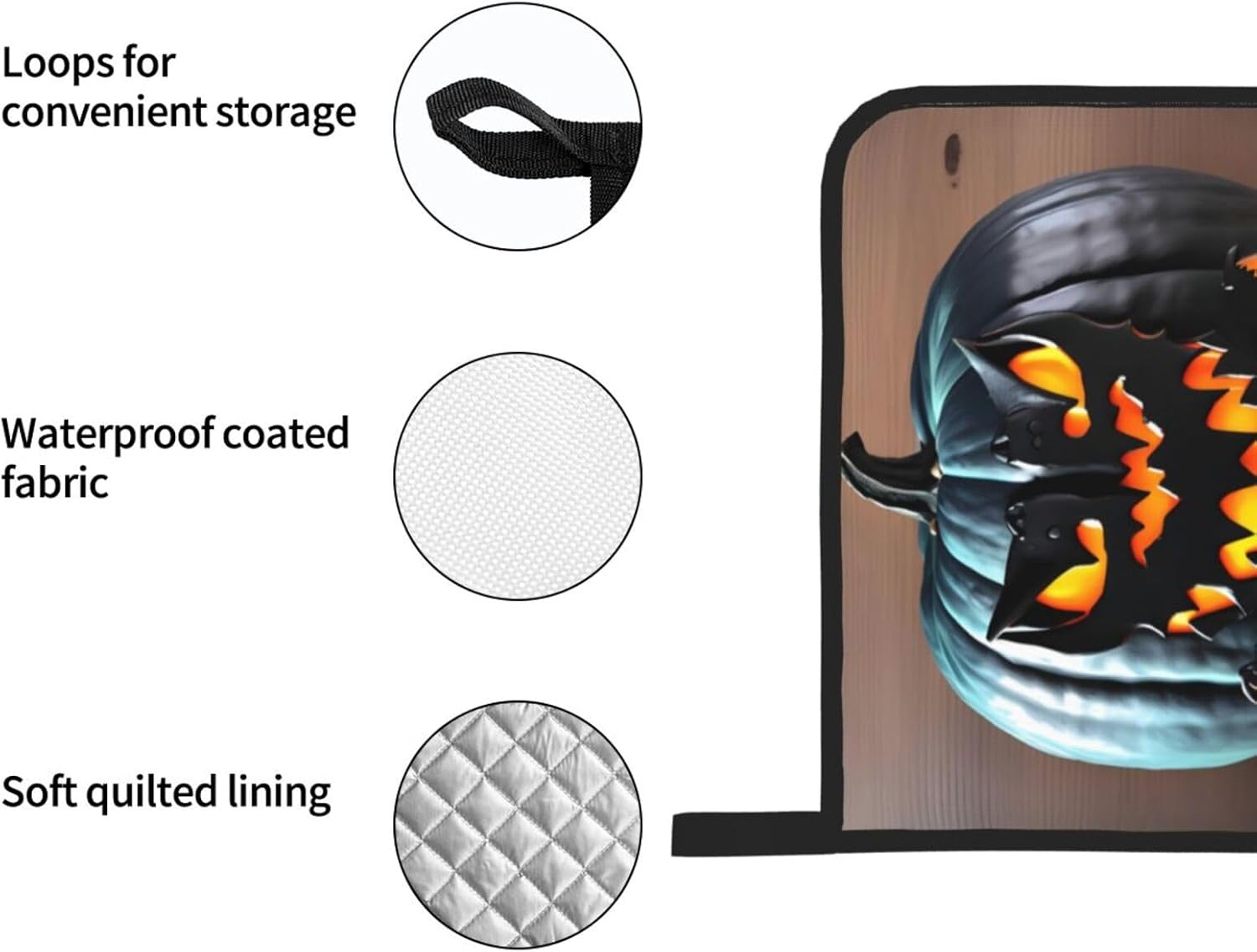 Halloween Bat Pumpkin Oven mitts and DUPI pot holders durability cooking set