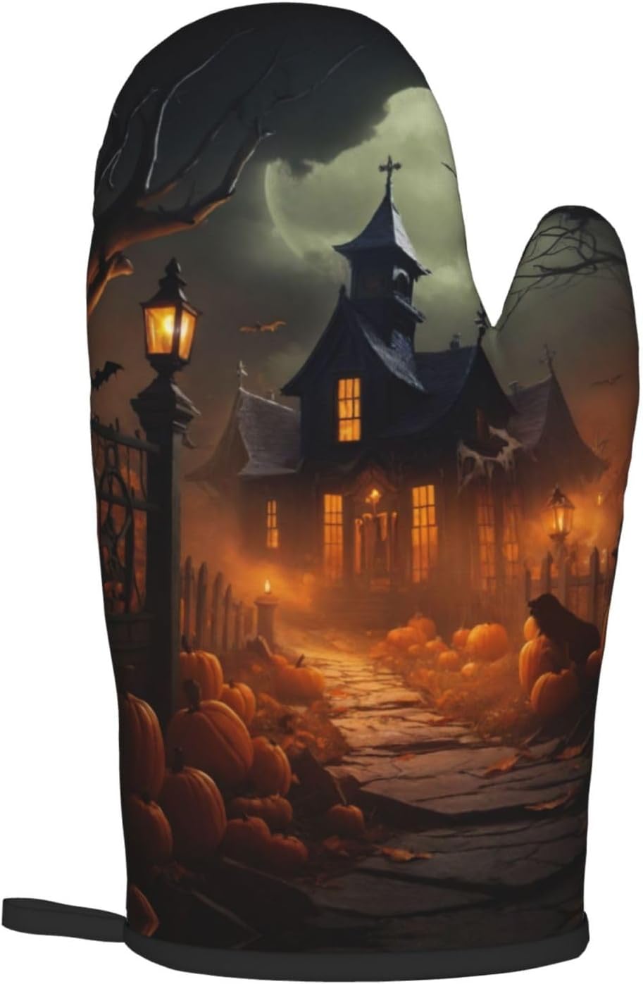 Scary Halloween Oven Mitts Pot Holders Set - Heat-Resistant Cooking Gloves Baking Pots
