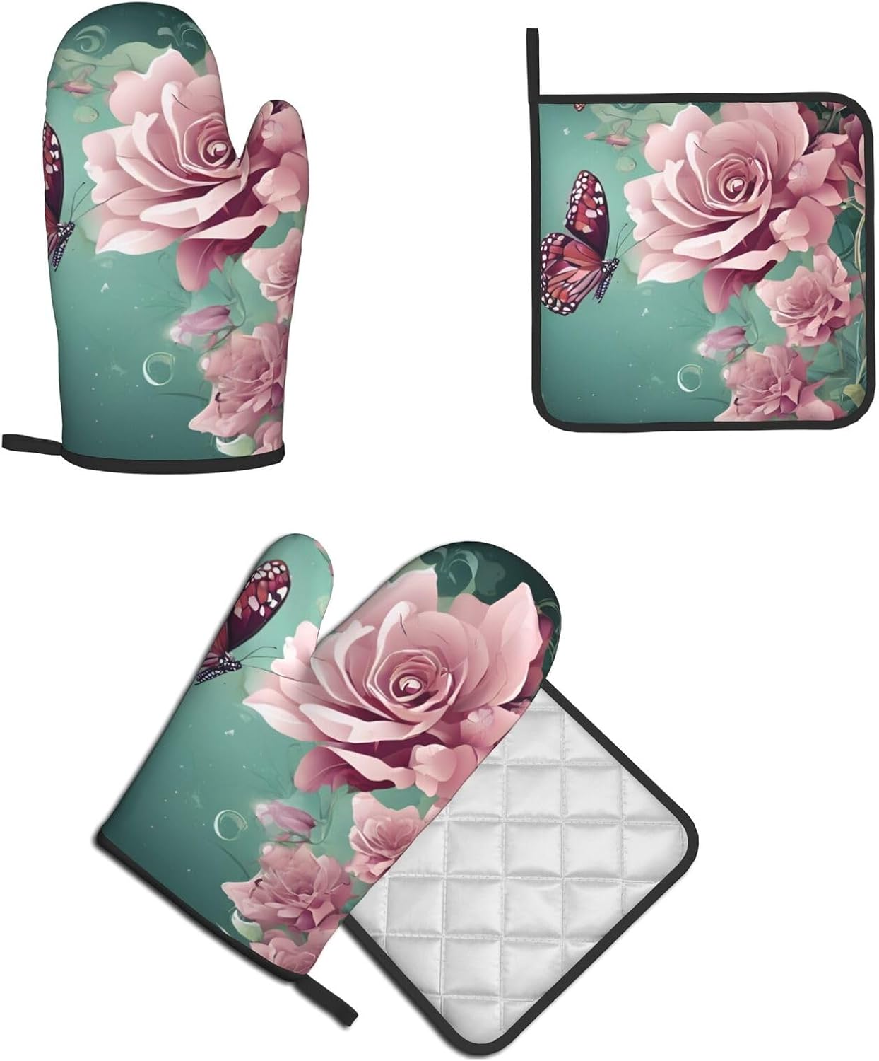 Floral Delight Oven Mitts Set